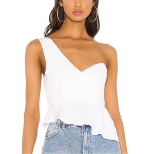NWT SUPERDOWN Karlie One Shoulder Top White Small